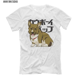 เสื้อยืดคอกลมcrew neckเสื้อยืด พิมพ์ลายกราฟิกการ์ตูนกราฟิก Cow Bebop Ein Corgi Dog สไตล์ญี่ปุ่น สําหรับผู้ชายS-4XL