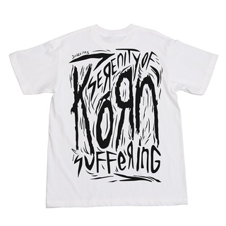 Korn เสื้อยืดแขนสั้น ผ้าฝ้าย ทรงหลวม ลายวงร็อค Metallica Queen nirvana ACDC สีดํา และสีขาวS-5XL