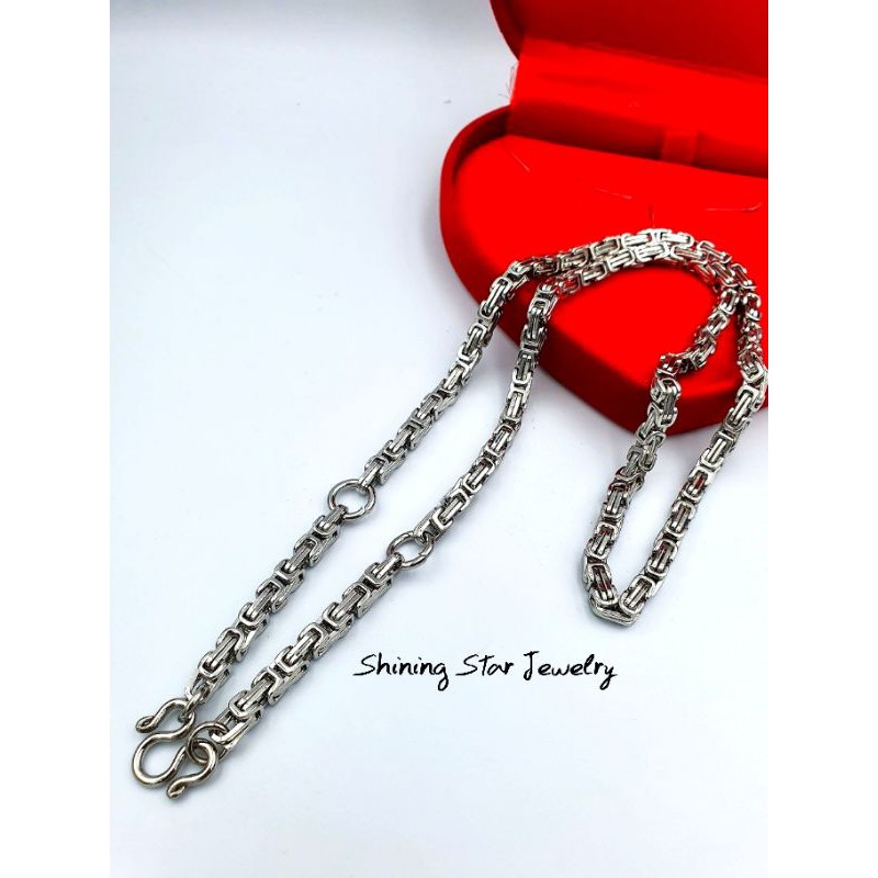 SA009 สร้อยสแตนเลส ลายบาหลี แขวนพระ 3 องค์ ยาว 26 นิ้ว งานสแตนเลส เกรด 316L ลายขายดี สร้อยผู้ชาย สร้อยแขวนพระ