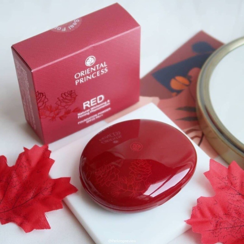 แป้ง RED NATURAL WHITENING AND FIRMING PHENOMENON แป้งตลับ แป้งพับ ผิวสว่าง คุมมัน12ชม orieantal princess