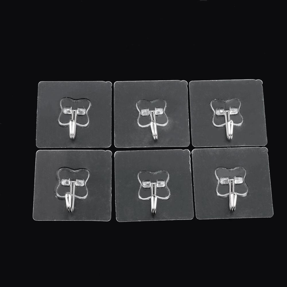 Lontime 1/6PCS Traceless Hooks Strong ผู้ถือห้องครัวโปร่งใสในครัวเรือน Wall Rack - รูปที่ 3