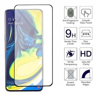 ฟิล์มกระจก เต็มจอ กาวเต็มแผ่น ซัมซุง เอ80 สีดำ  Full Glue Tempered Glass for Samsung Galaxy A80 (6.7") Black