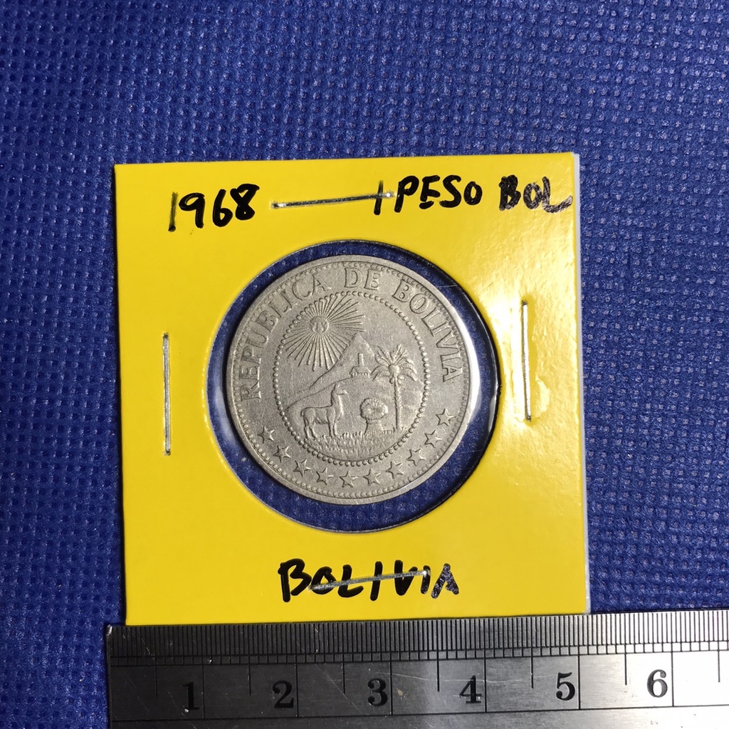 Special Lot No.60332 ปี1968 BOLIVIA 1 PESO BOLIVIANO เหรียญสะสม เหรียญต่างประเทศ เหรียญเก่า หายาก รา