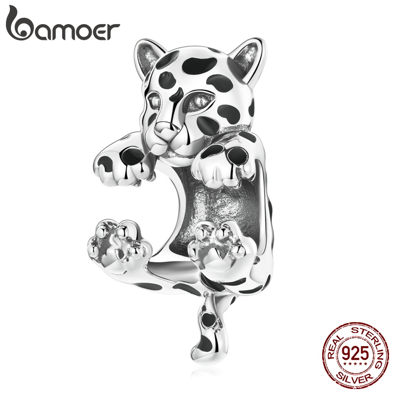 จี้เงินสเตอร์ลิง 925 ลายเสือดาวเล็ก สำหรับสร้อยคอหรือสร้อยข้อมือ Bamoer Charm BSC556