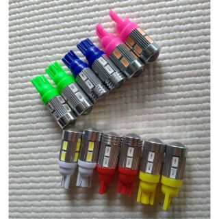 หลอดไฟหรี่ T10 ขั้วเสียบ  LED10ชิพ 12V ส่งด่วนทุกวัน (สินค้า1คู่)