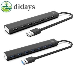 Didays Usb 2.0/3.0 Hub อะแดปเตอร์แยกขยายสายฮับ 5Gbps 7 พอร์ต Usb Expander