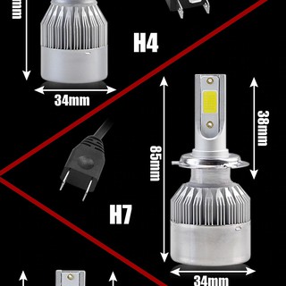 หลอดไฟหน้า LED Carlits (C6) H7 8000K แพ็คคู่