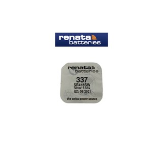 ถ่านนาฬิกา ถ่านกระดุม Renata 337 (SR416SW) Watch Batteries Silver Oxide 1.55V ถ่านสวิส แพคกิ้งเม็ดเดี่ยว ของแท้