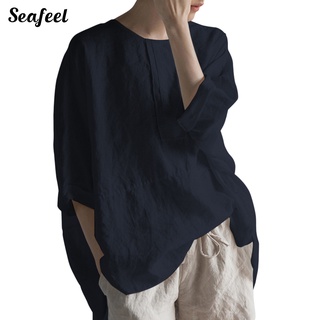 Seafeel_ เสื้อเชิ้ตแขนครึ่ง ลําลอง น้ําหนักเบา ระบายอากาศ เหมาะกับฤดูร้อน สําหรับสตรี