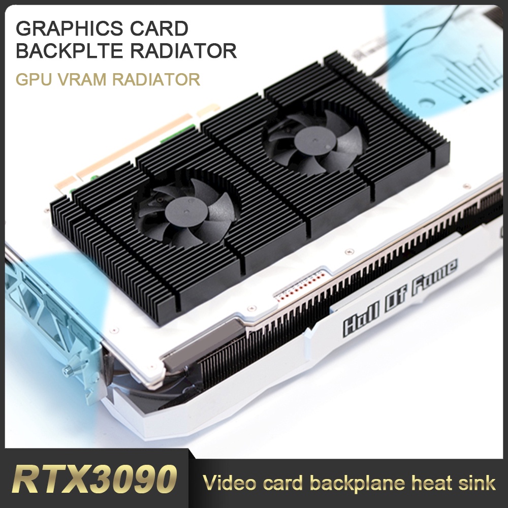 GPU Backplate Radiator Graphics Card Backplane Memory Cooler Dual PWM ...