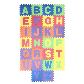 แผ่นรองคลาน A-Z ขนาด 30x30 ซม หนา 0.8ซม  26 แผ่น/แพ็ค คละสี