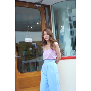 กางเอวสูงขายาว SMOXX PANTS สี Baby blue