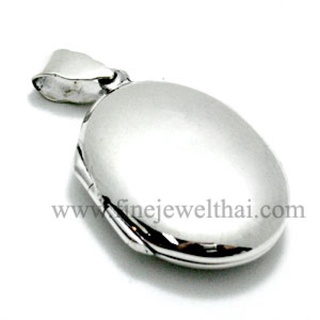 Finejeweltha-ล็อกเก็ต-ทรงรี-ล็อกเก็ตเงินแท้-แกะสลักได้-ล็อกเก็ตใส่รูป-Locket-Silver-Pendant-P118400