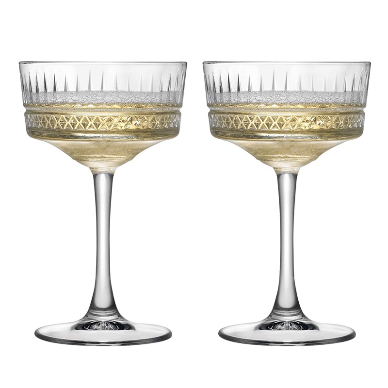 Free Shipping 2PCS Elysia Champagne Cups, Goblet Cocktail Glasses Martini Glass Set of 2