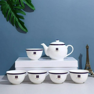 Givenchys Classic Bone Porcelain European Afternoon Tea, Kung Fu Tea Set, 1 Pot, 5 Cups, Tea Cup