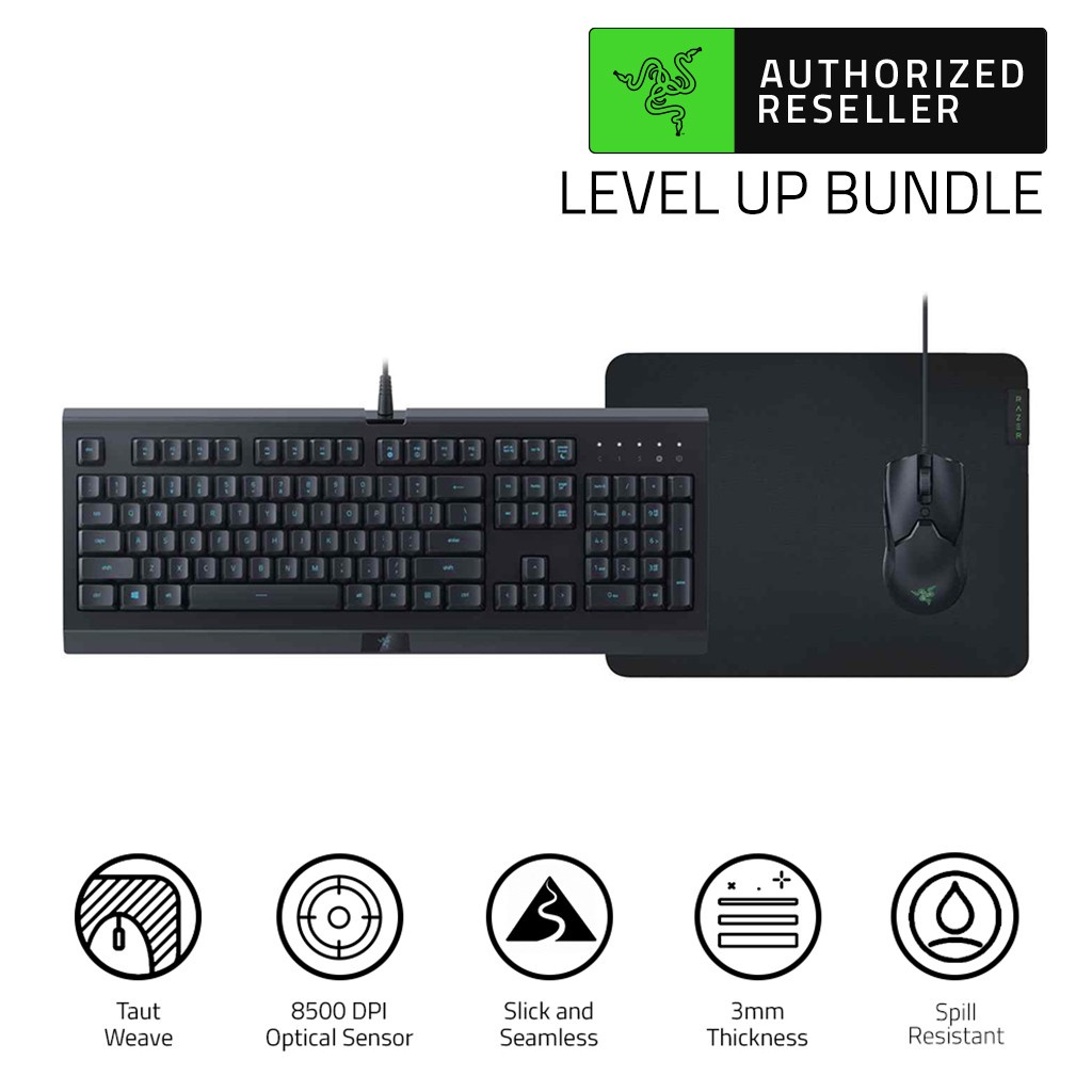 ۩✠Razer Level UP Bundle - Cynosa Lite keyboard+Viper Mini Mouse+Gigantus v2 Medium (ชุดเกมมิ่งคีย์บอ