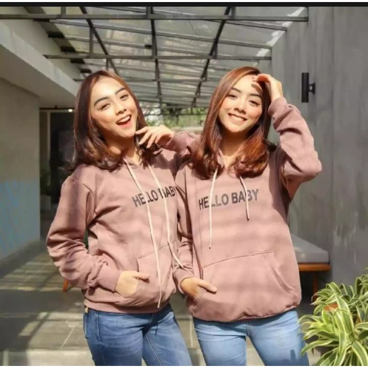 เสื้อสเวตเตอร์แฟชั่น ASAN HELLO BABY / เสื้อสเวตเตอร์ผู้หญิง HODIEE STRAP BABY TERRY XL