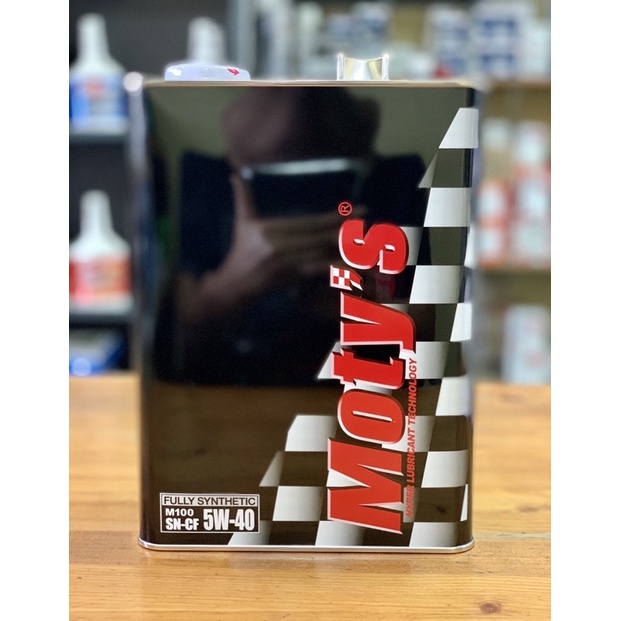 น้ำมันเครื่องยนต์เบนซิน/ดีเชล Moty's 5w40 4Lสังเคราะห์100%