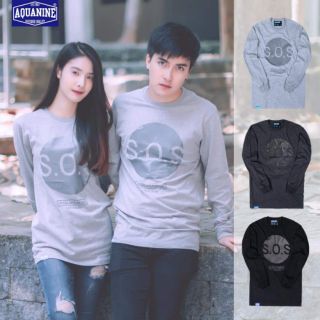 AQUANINE SOS เสื้อยืดสตรีท แขนยาว ฮิปสตรีท hip street long sleeve streetwear