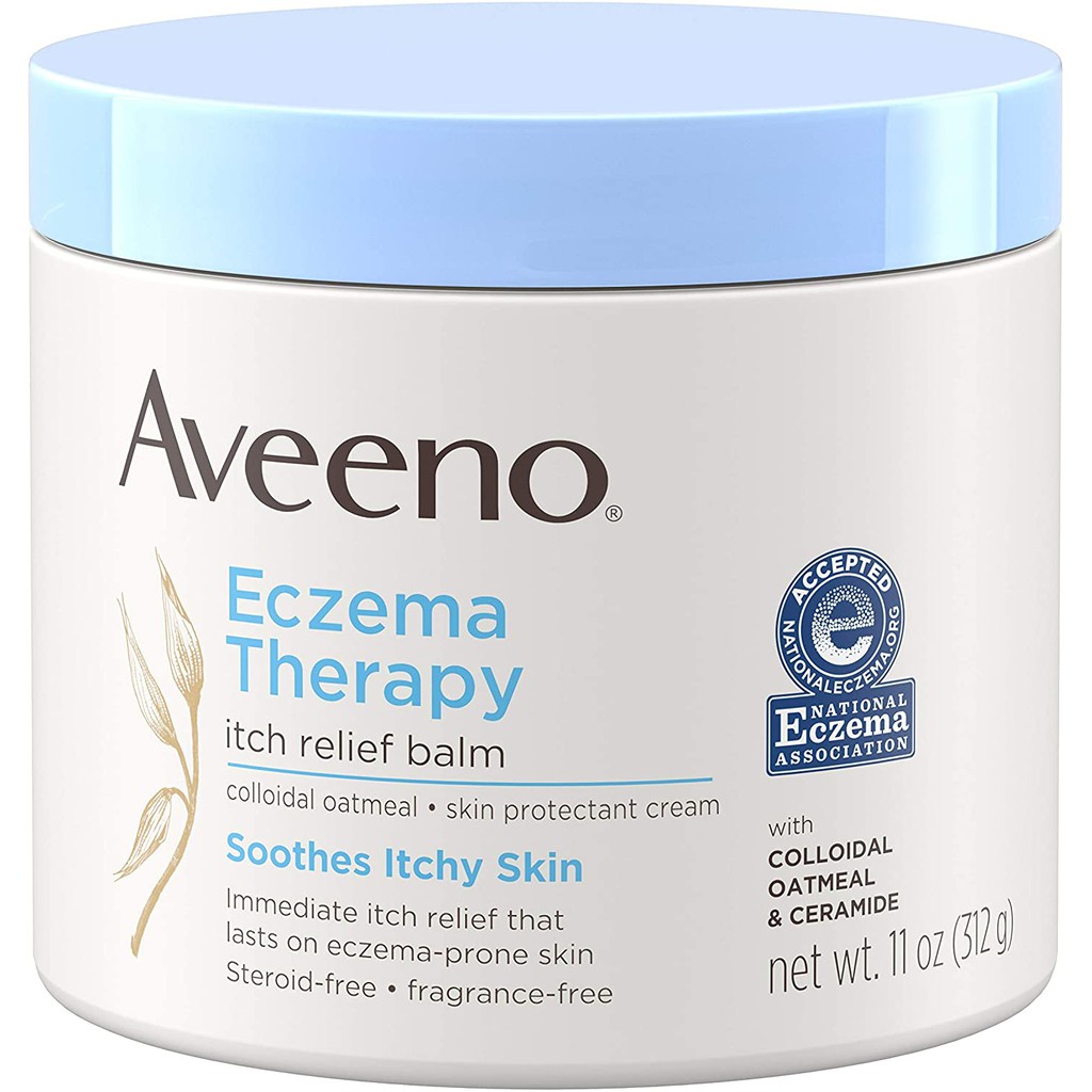 Aveeno Eczema Therapy Itch Relief Balm พร้อมคอลลอยด์ข้าวโอ๊ตและเซราไมด์