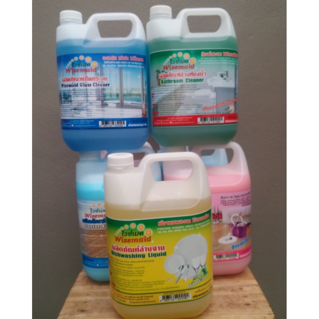 ดันฝุ่น ถูพื้น เช็ดกระจก ล้างห้องน้ำ ไวซ์เมด ขนาด 4 ลิตร น้ำยาทำความสะอาด คุ้มสุดคุ้ม