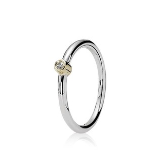 Morning Star, Silver ring, 14k, 0.03ct TW h/vs diamond