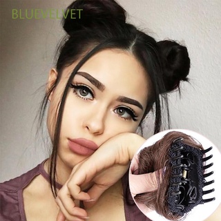 Bluevelvet กิ๊บติดผมหางม้าสั้นธรรมชาติสีดํา 4 สีสําหรับผู้หญิง