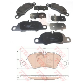 GDB1990 ผ้าเบรค-หน้า(TRW) (เนื้อผ้า COTEC) PORSCHE BOXSTER(981) 2.7 เบนซิน, S3.4 12 &gt;, GTS 3.4 14&gt;