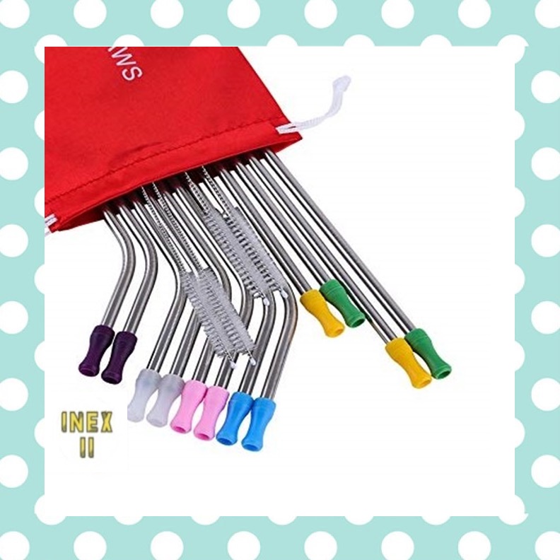 INEX2SHOP หลอดแก้วเก็บเย็น ทำจากสแตนเลส ไฮเกรด และ Silicone tip ซิลิโคนปลายหลอดป้องกันฟัน และริมฝีปาก ถูกที่สุด