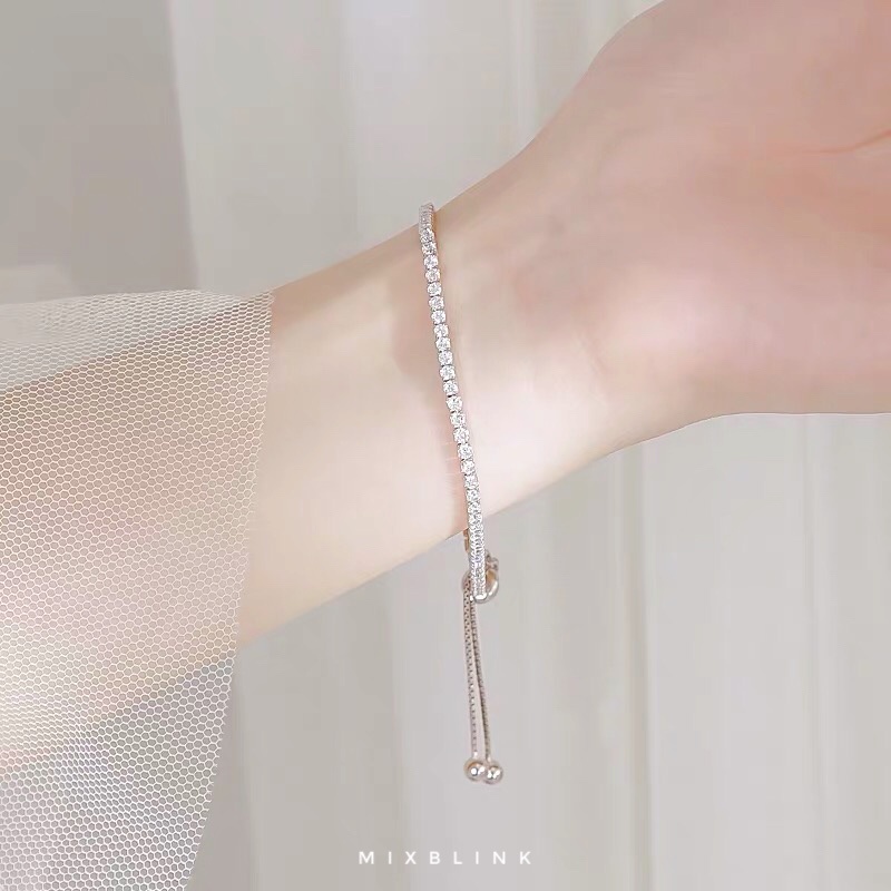สร้อยข้อมือ เงินแท้ 92.5% ส่งฟรี EMS ♡ รุ่น Diamond ♡ - ( #F1 )