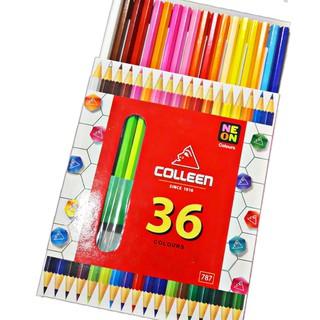 colleenดินสอสีไม้คอลลีน 36สี 18ด้าม ด้ามเหลี่ยม