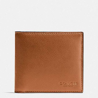 กระเป๋าสตางค์ Coach Mens Double Billfold Wallet In Calf Leather ของแท้ ส่งจากไทย