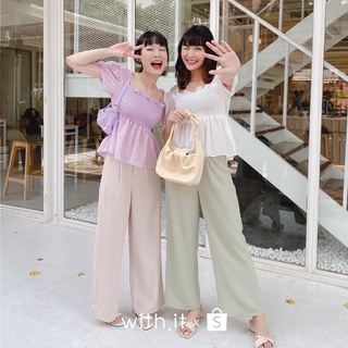 [ส่งต่อเสื้อของ with.it] รุ่น amelie top สีครีม🧁 ไม่เคยใส่ ยังไม่ตัดป้าย