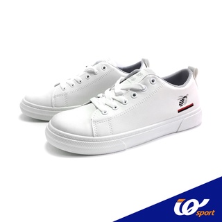 [สุดฮิต มาอีกครั้ง] IQsport รองเท้าผ้าใบ สีขาว แบบผูกเชือก ปักลายผึ้ง  รหัส HM4-AM8723M