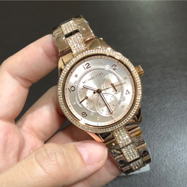 (ผ่อน0%) นาฬิกา Michael Kors Rosegold Watch MK6614  สี Rosegold