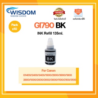 หมึกพิมพ์ INK Refill GI790/GI-790/790BK/C/M/Y For printer PIXMA G1400/G2400/G3400/G1900/G1800/G2800/G3800 แพ็ค 10ขวด