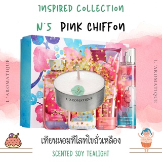 ทีไลท์ พร้อมซอง Pink Chiffon เทียนหอมไขถั่วเหลือง💕 bath&amp;body works Jomalone soywax น้ำมันหอมระเหย ของขวัญ ปัจฉิม