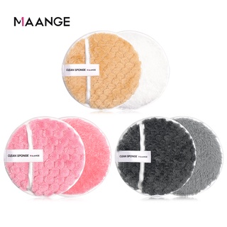 MAANGE 3Pcs น้ำยาล้างเครื่องสำอางพัฟฟองน้ำทำความสะอาดใบหน้าแบบใช้ซ้ำได้