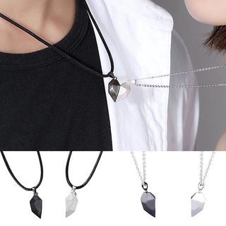 2 Pcs Magnetic Wishing Stone Creative Attraction Pendants Men Women Love for Long Distance Couple Necklace