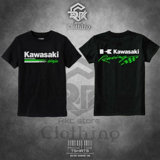 คอตต้อนคอกลมเสื้อยืด พิมพ์ลาย Kawasaki NINJA RACING สําหรับผู้ชาย ไซซ์ M-XXLS-5XL