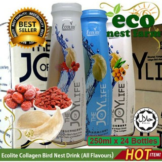 Ecolite Collagen Birds Nest Drink เครื่องดื่มรังนก (1 Carton Mix Flavour)