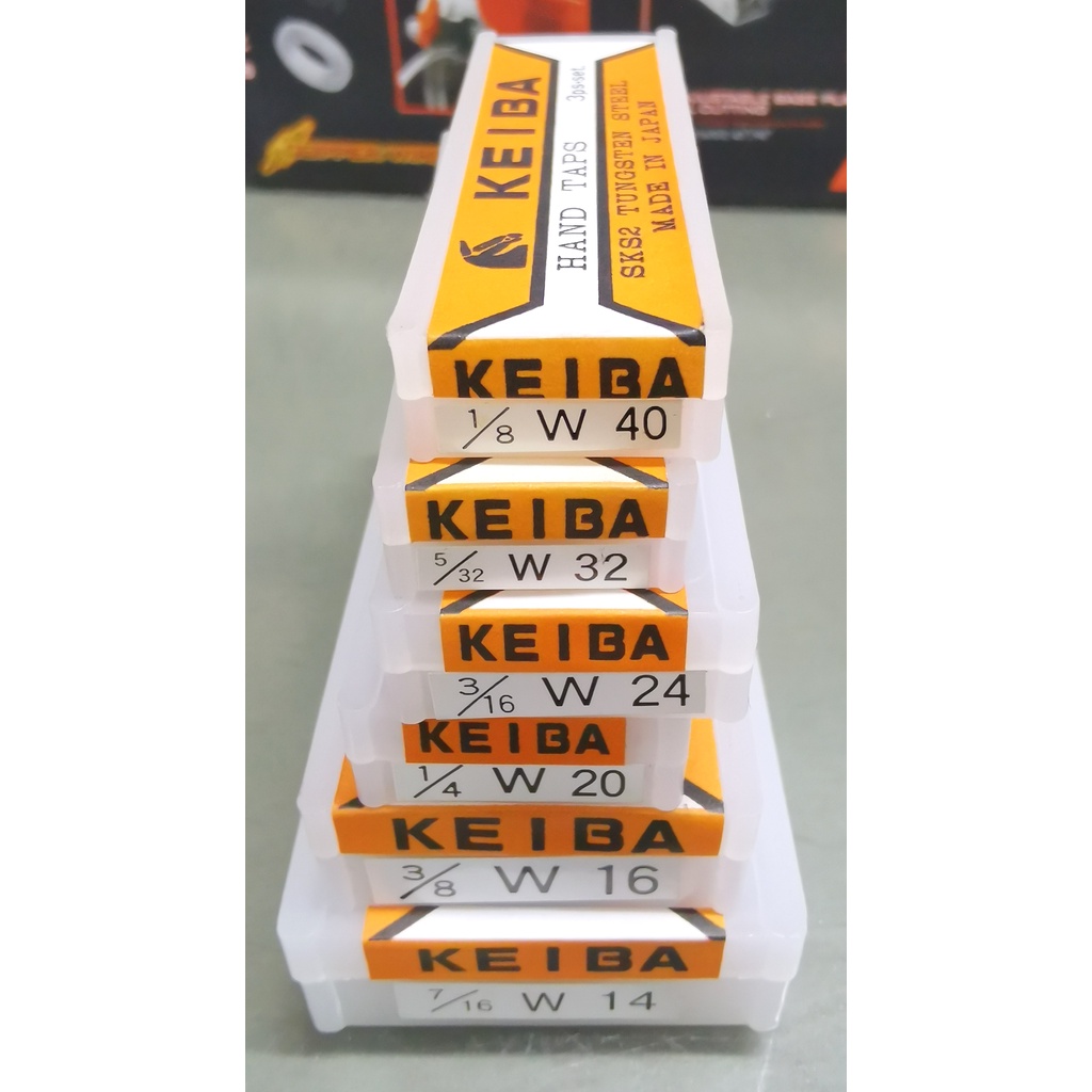 KEIBA​ ต๊าปตัวผู้​ 3​ ตัวชุด​ BSW​ 1/8"-1/2" ต๊าปเกลียวนิ้ว​ ต๊าปเกลียวหุน​ ของแท้​ ญี่ปุ่น​ ต๊าป​KEIBA​ ต๊าปหัวม้า
