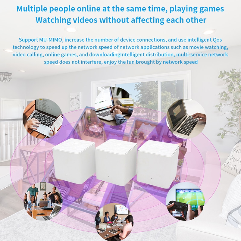 GW3 Mesh Wifi Router Wireless WiFi Repeater Whole Home System With ...