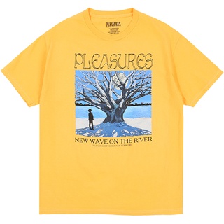 Pleasures เสื้อยืดแขนสั้น ผ้าฝ้าย พิมพ์ลายกราฟิก สําหรับผู้ชายS-5XL