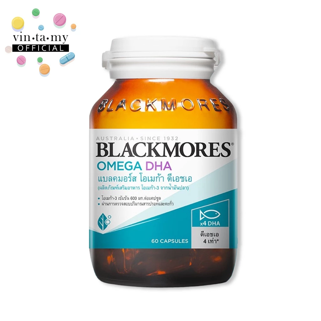 Blackmores(แบล็คมอร์) Omega DHA ขนาด 60 แคปซูล EXP.06/01/2028