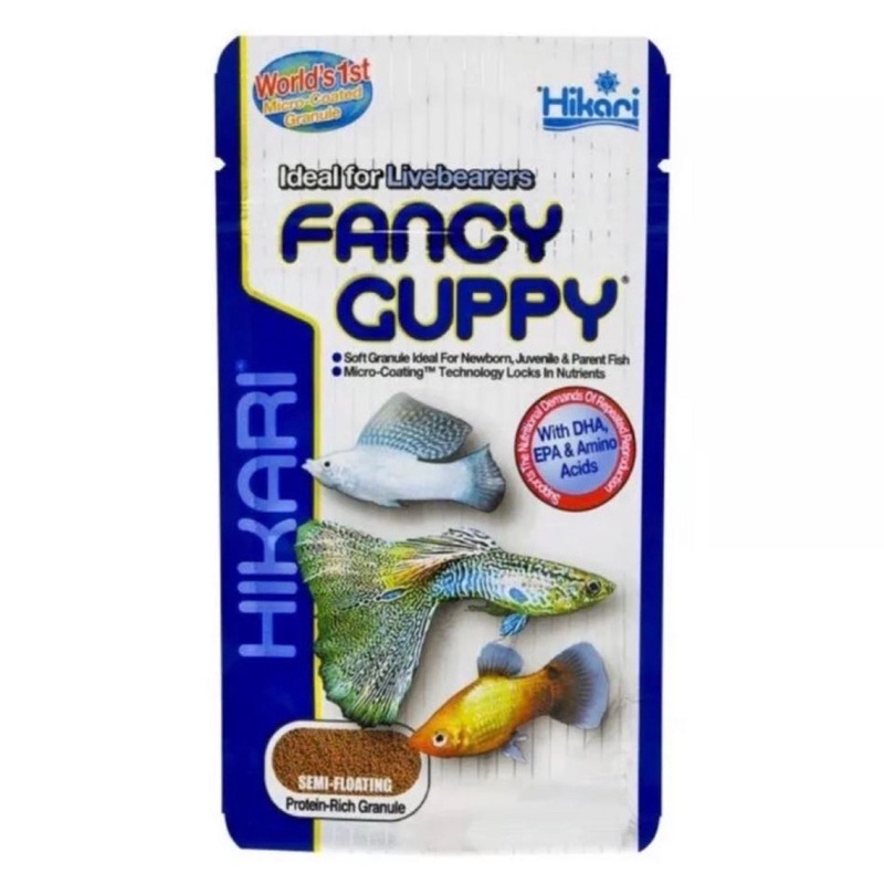Hikari Fancy Guppy 22g. อาหารปลา หางนกยูง ฮิคาริ แฟนซี กัปปี้ ปลาหางนกยูง อาหารปลากัด ปลาสวยงาม