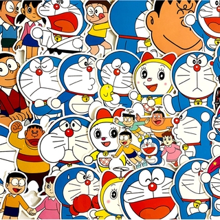 ⚡พร้อมส่ง⚡60ชิ้น โดเรม่อน โดราเอม่อน doremon doraemon พลาสติกกันน้ำ สีคมชัด