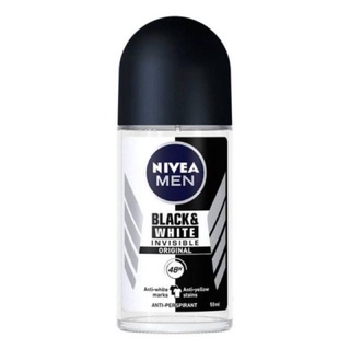 🔥ลด 40.- เก็บโค้ดหน้าร้าน🔥 พร้อมส่ง👍Nivea Deo Men Invisible Black &amp; White Roll On 50 ml