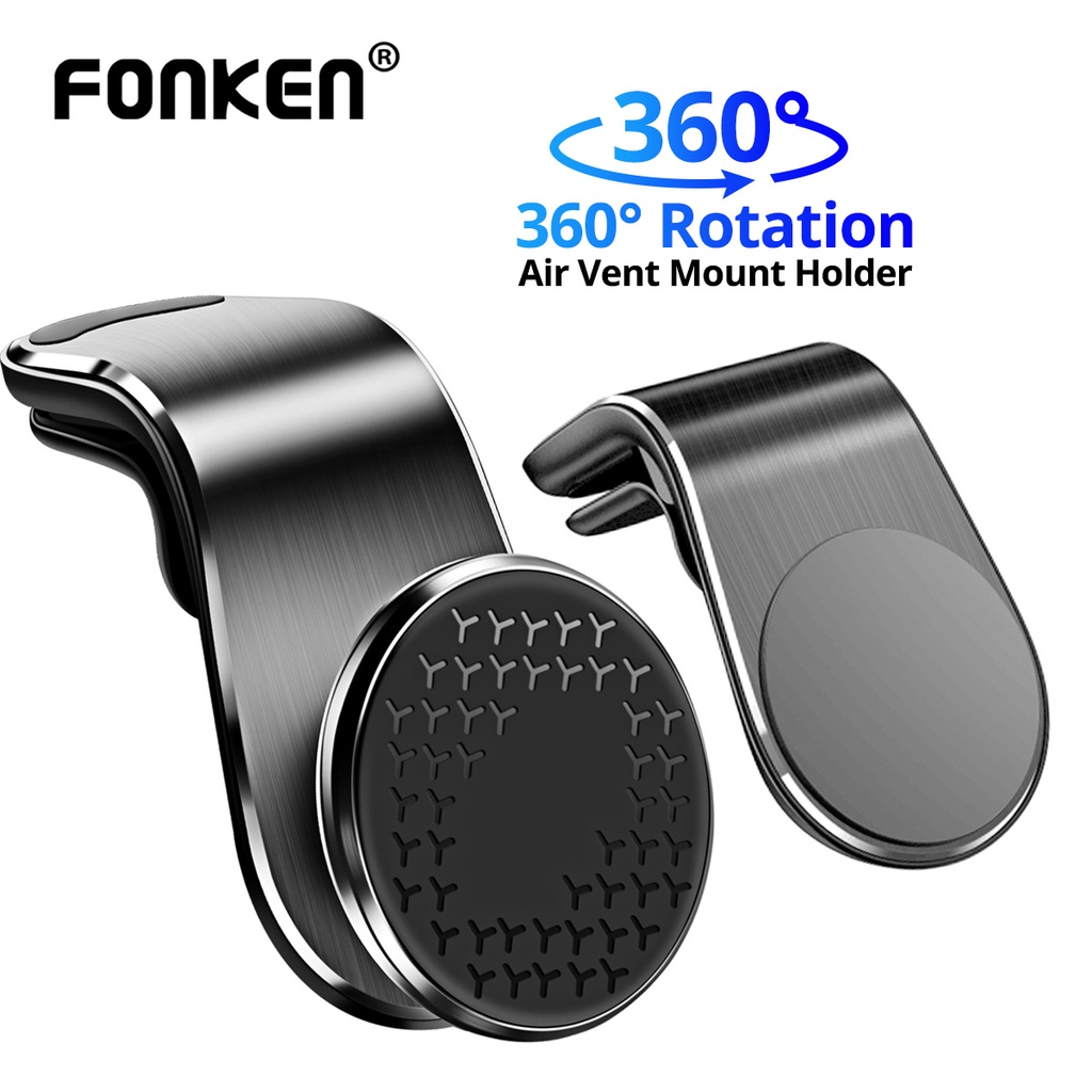 FONKEN ที่วางโทรศัพท์ในรถ 360 การหมุนในรถคลิประบายอากาศในรถที่ยึดโทรศัพท์มือถือขาตั้ง GPS