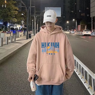 Hoodie【M-3Xl】เสื้อกันหนาวแขนยาวมีฮู้ดพิมพ์ลายตัวอักษรสไตล์ฮิปฮอปทรงหลวมสําหรับผู้ชาย